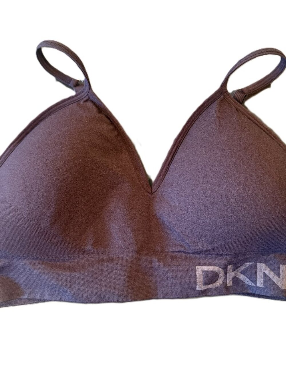 DKNY Women's Brown Bralette Removable Pads Size Large Comfort Stretch